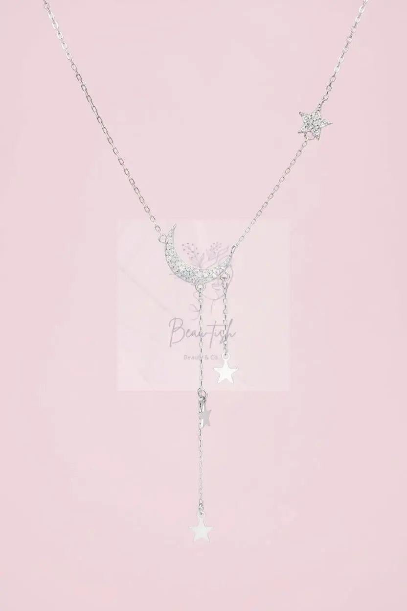 925 Sterling Silver Star Moon Necklace