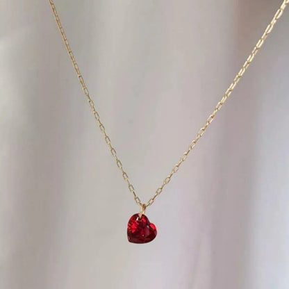 925 Sterling Silver Zircon Heart Necklace
