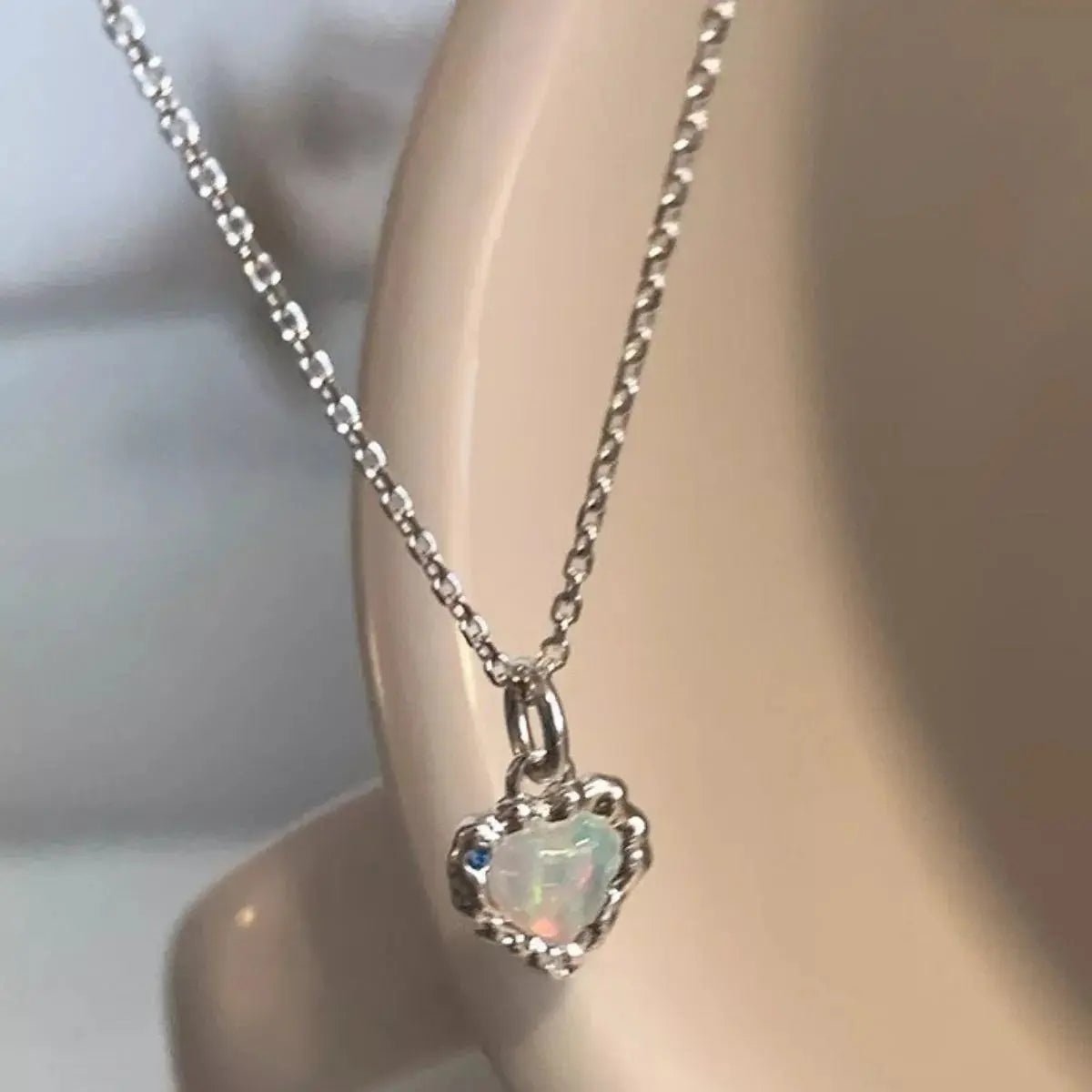 925 Sterling Silver Zircon Heart Necklace