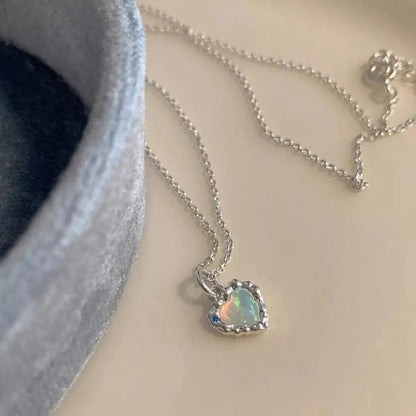925 Sterling Silver Zircon Heart Necklace