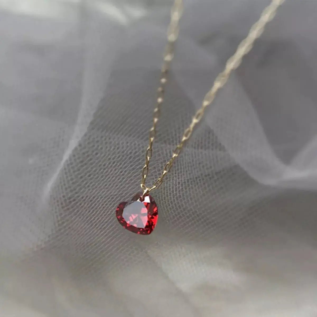 925 Sterling Silver Zircon Heart Necklace