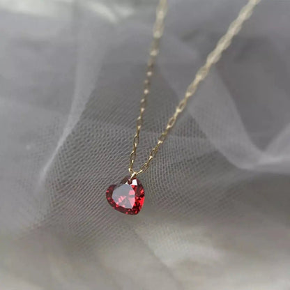 925 Sterling Silver Zircon Heart Necklace