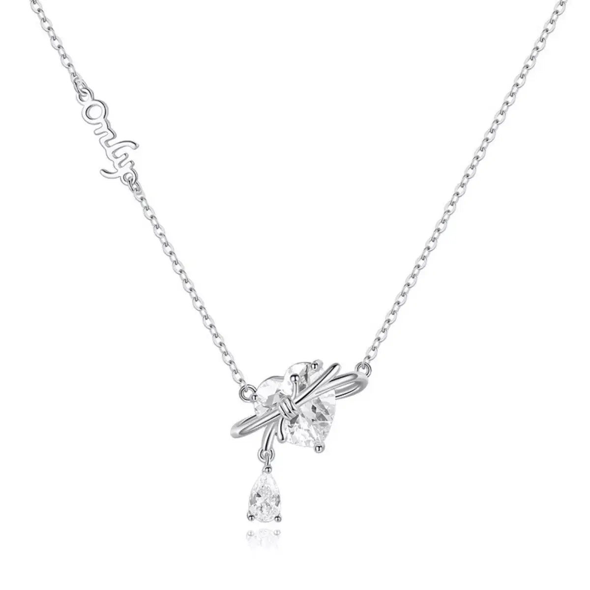 925 Sterling Silver Zircon Heart Necklace