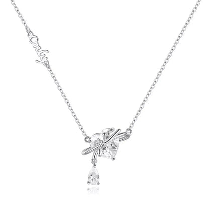 925 Sterling Silver Zircon Heart Necklace