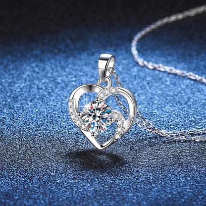 925 Sterling Silver Zircon Heart Necklace
