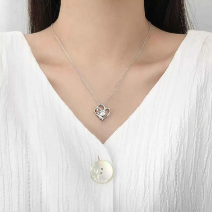 925 Sterling Silver Zircon Heart Necklace