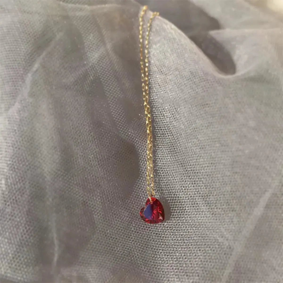 925 Sterling Silver Zircon Heart Necklace
