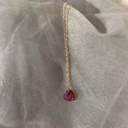 925 Sterling Silver Zircon Heart Necklace