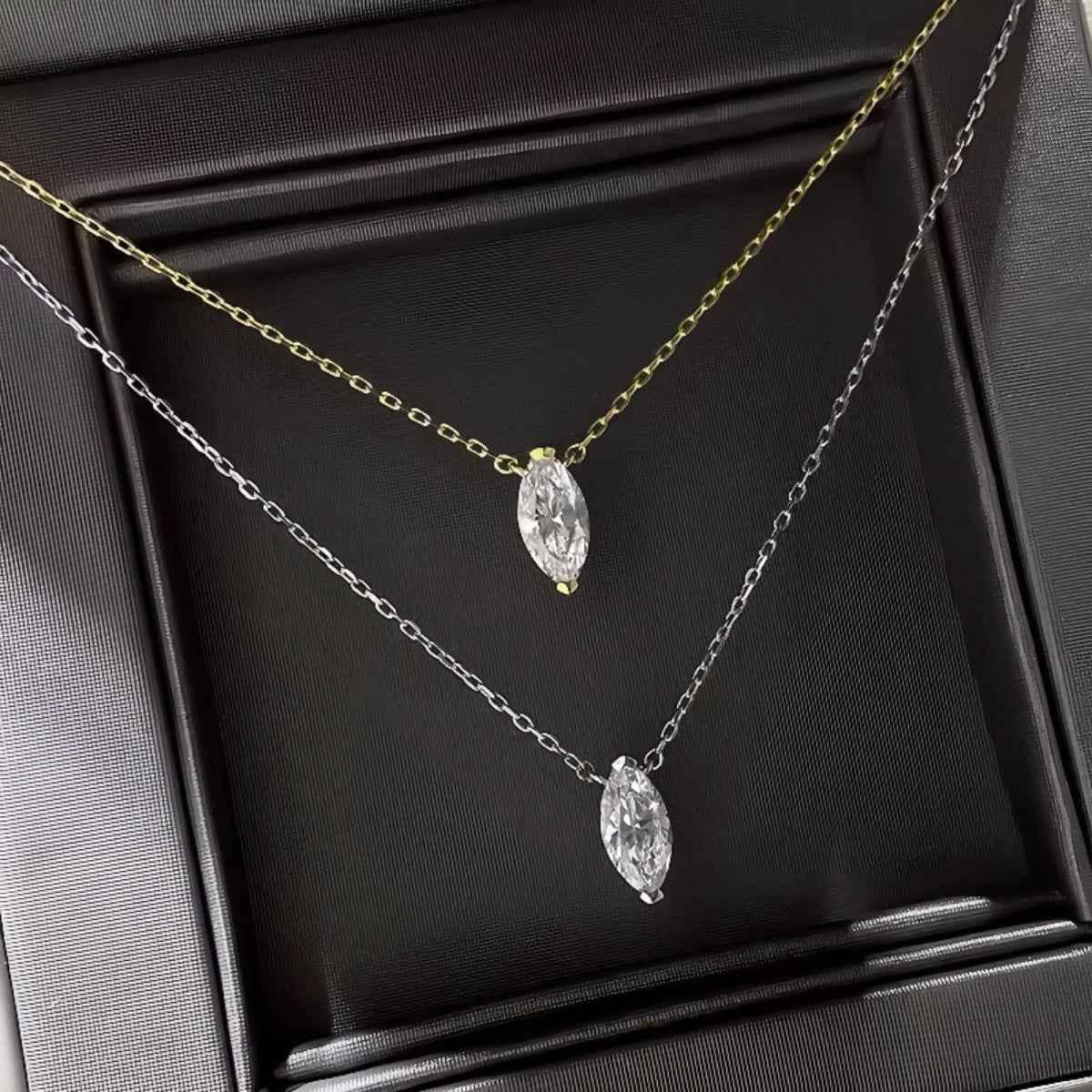 925 Sterling Silver Zircon Pendant Necklace