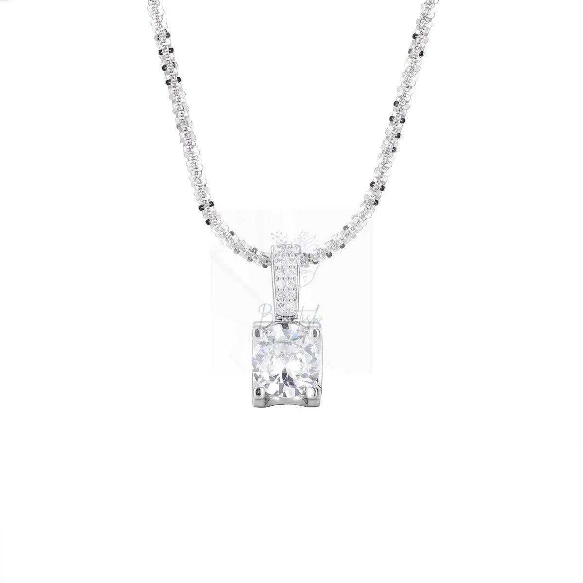925 Sterling Silver Zircon Pendant Necklace