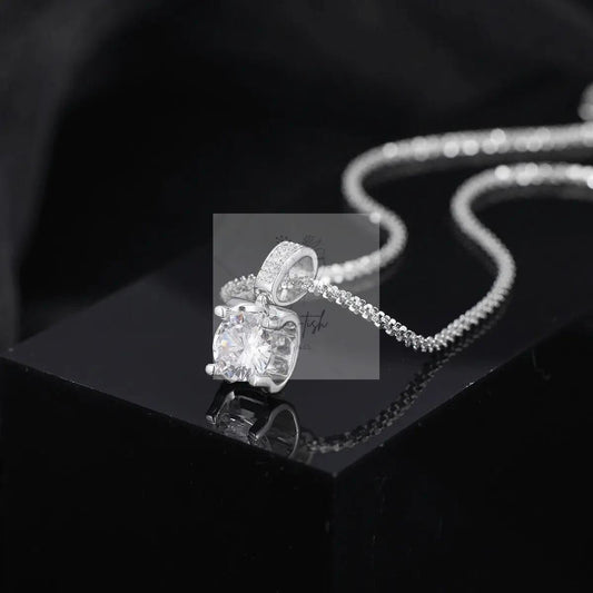 925 Sterling Silver Zircon Pendant Necklace