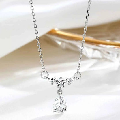 925 Sterling Silver Zircon Teardrop Necklace