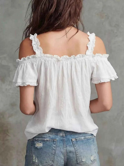 Frill Cold Shoulder Blouse