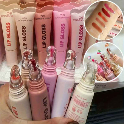 6 Packs Random Color Butter Tinted Lip Balm, 6 Colors Vanilla Beige Brown Pink Sugar Lip Gloss, Clear Jelly Yummy Tint Lip Stain, Long Lasting Hydrating Glow Reviver Lip Care Oil