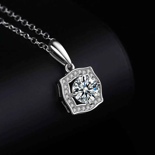 1 Carat Moissanite 925 Sterling Silver Necklace