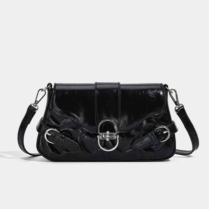 Quilted Flap Buckle Decor Crossbody Bag
