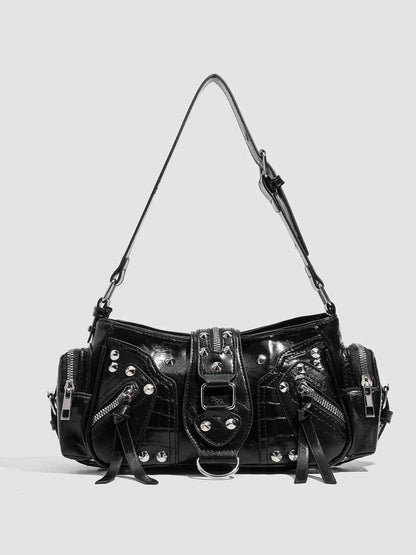 Rivet Embellished Shoulder Bag