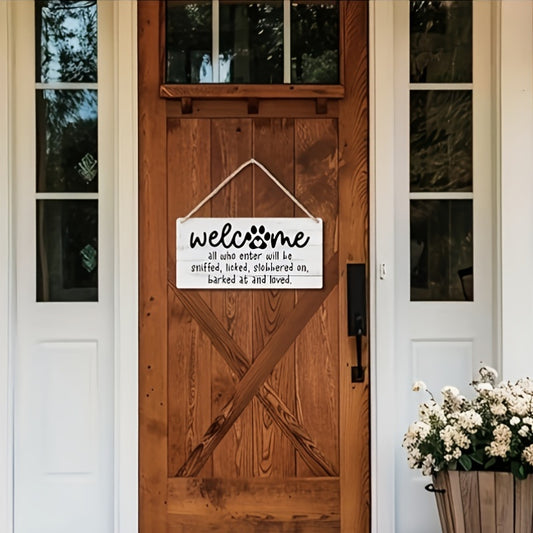 Boisenway Fun Dog-Themed Wooden Welcome Sign | 2D Plane Craft