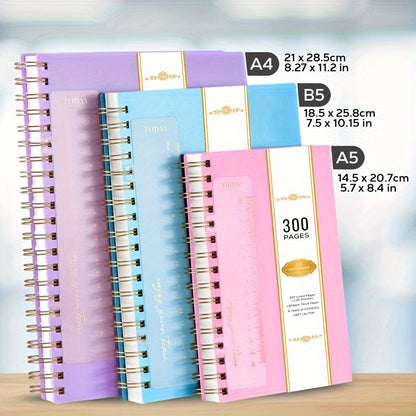 A4 Spiral Notebook Journal – 300 Pages Hardcover Lined Notebook