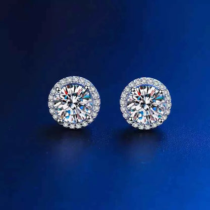1 Carat Moissanite 925 Sterling Silver Stud Earrings