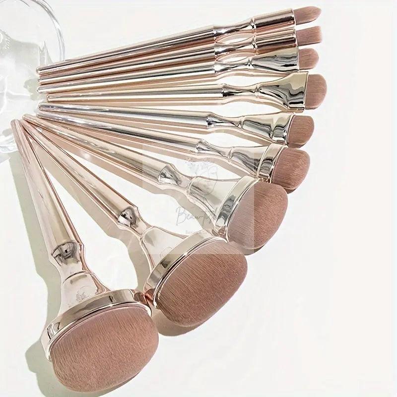 9pcs Drunk Golden Makeup Brush Set