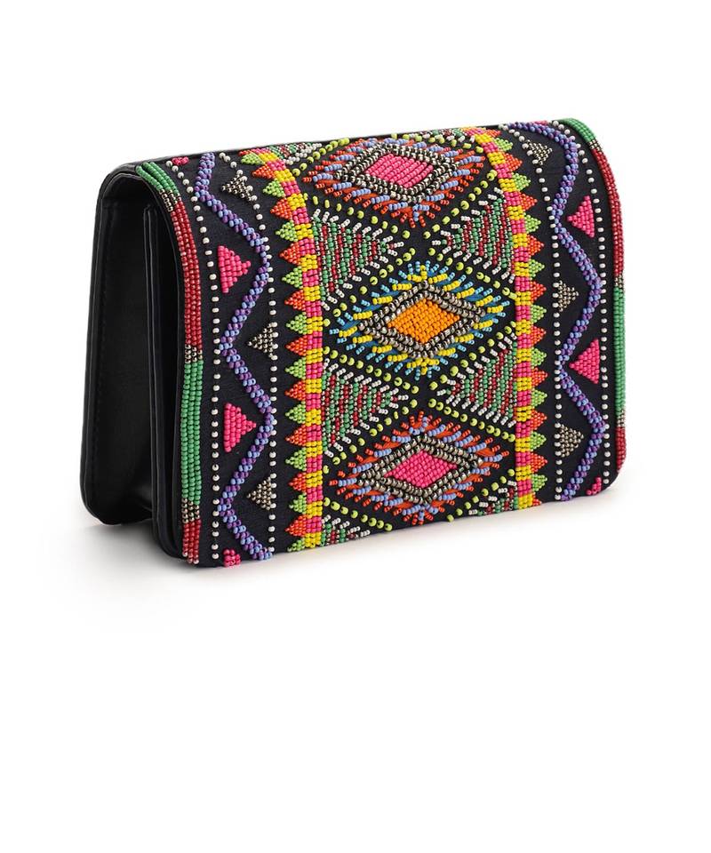 THE PURPLE SACK Beaded Hawaii Clutch