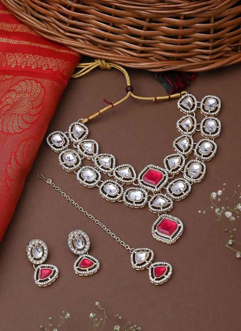 Multicolour 2 Layered Kundan Necklace Set