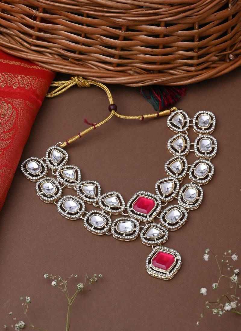 Multicolour 2 Layered Kundan Necklace Set