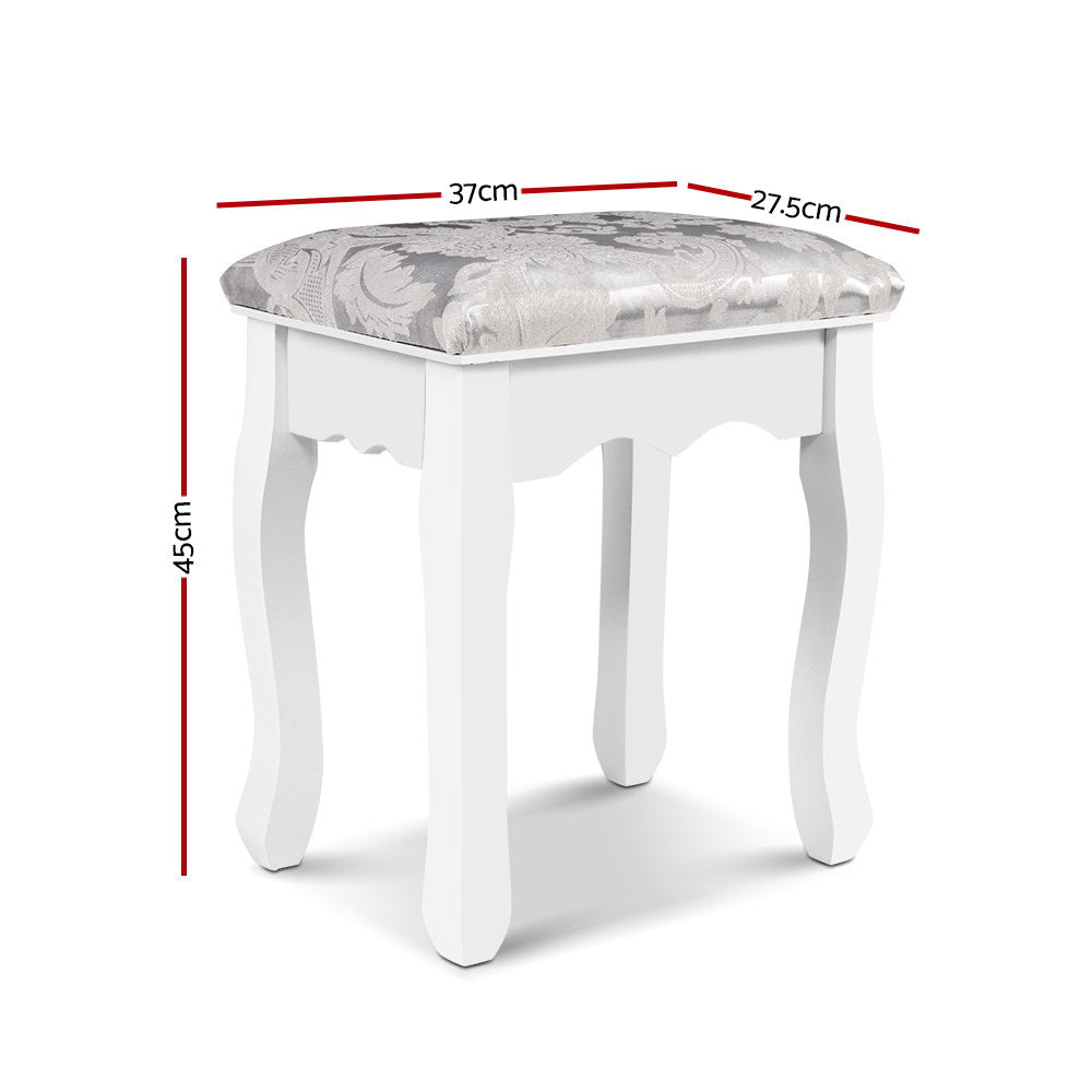 Artiss Dressing Table Stool – Velvet White