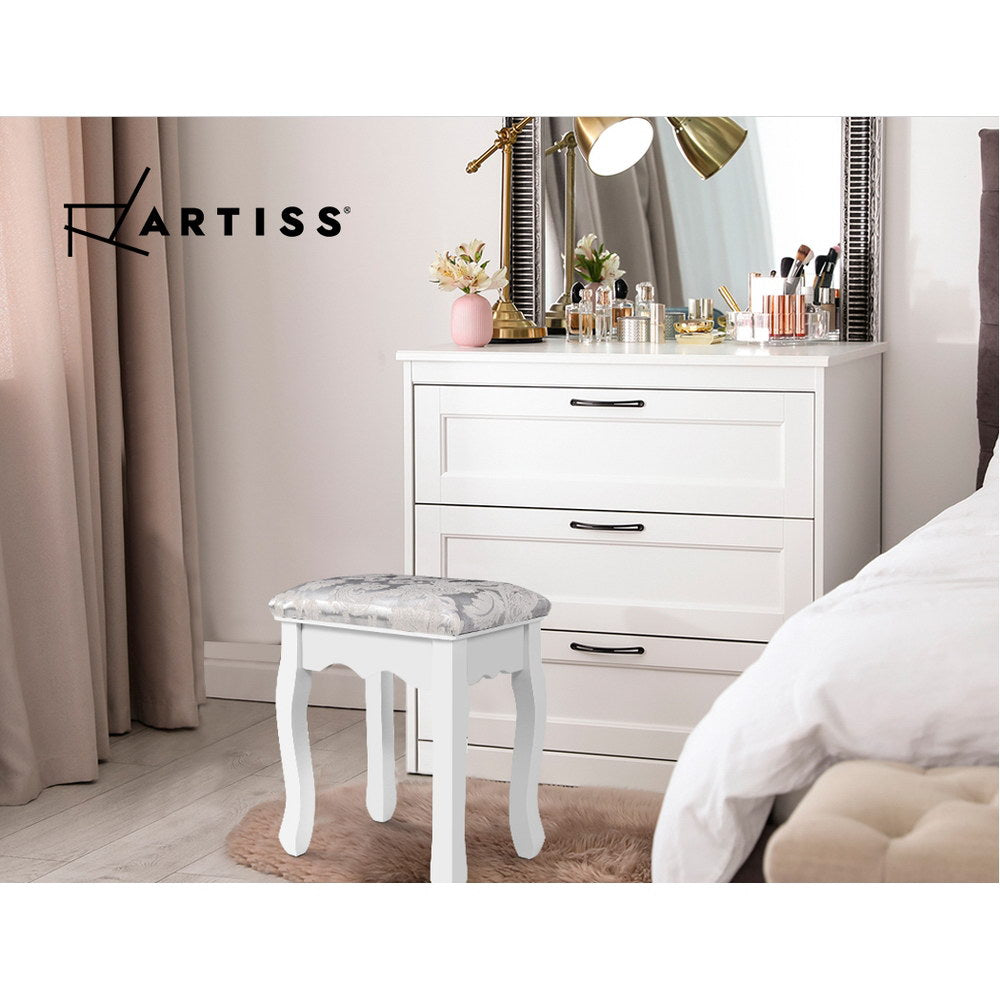 Artiss Dressing Table Stool – Velvet White