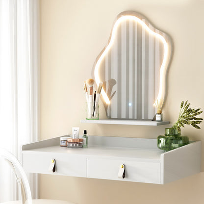 Artiss Daphne Floating LED Dressing Table – White