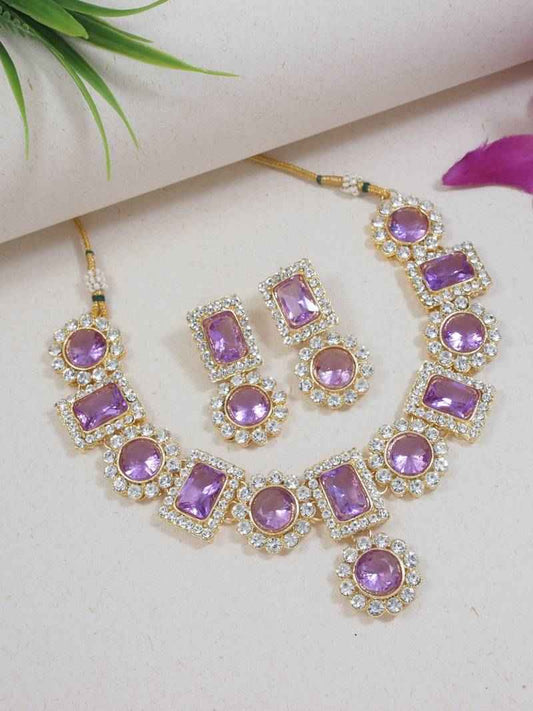 Traditional Stone Studded Necklace Jewellery Set