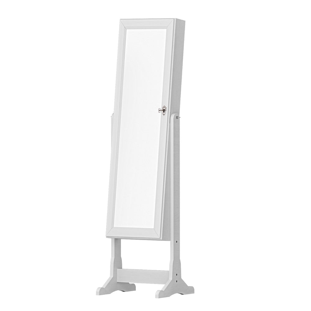 Artiss Freestanding Jewellery Cabinet with LED Mirror – Lockable Storage