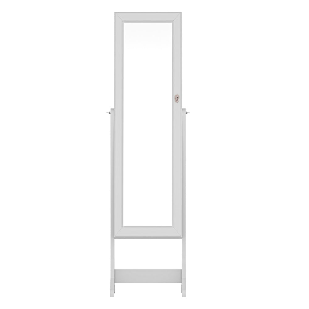 Artiss Freestanding Jewellery Cabinet with LED Mirror – Lockable Storage