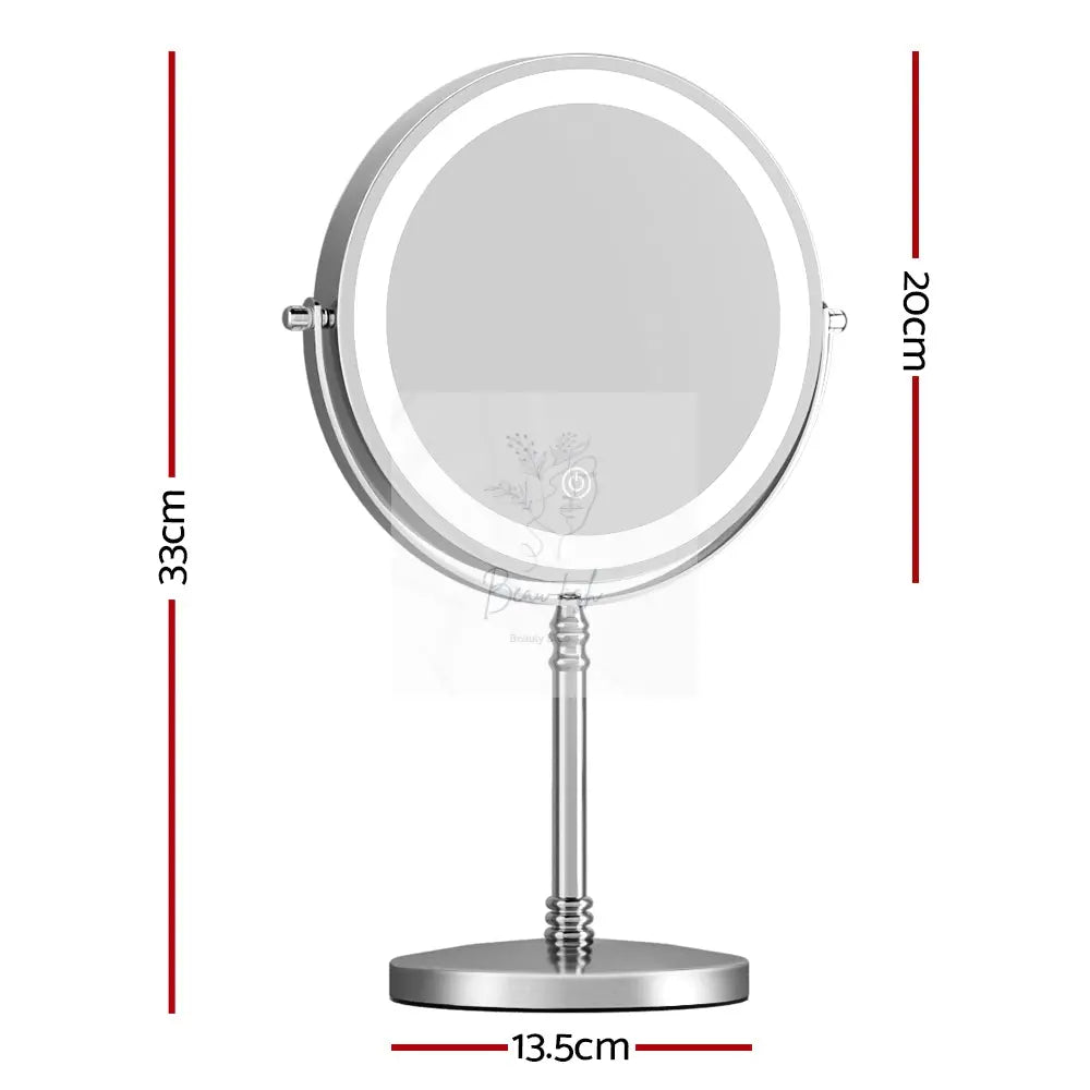 Embellir Makeup Mirror 20x20cm 10X Magnifying with LED Light Rotation Tabletop Beau-tish