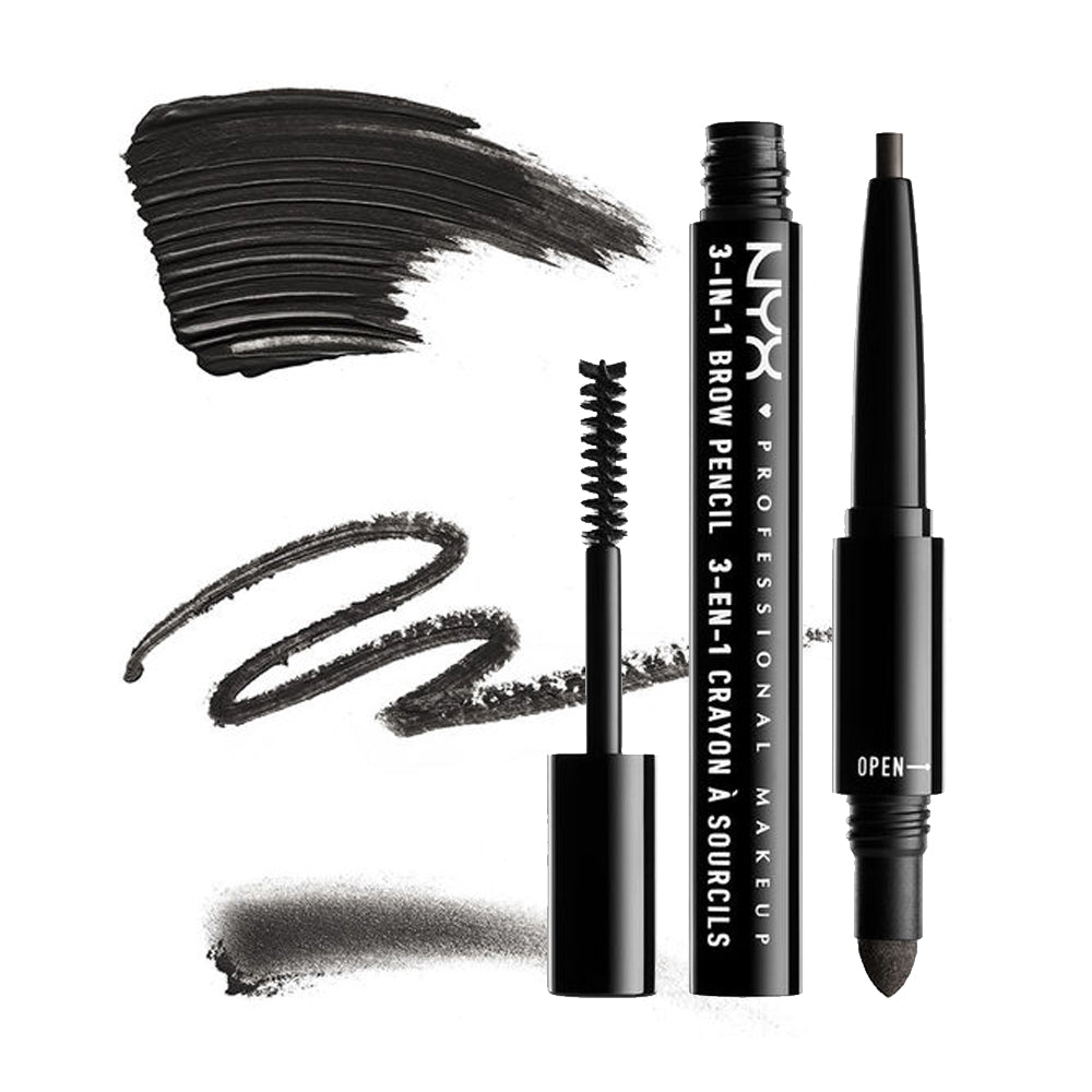 NYX 3-In-1 Brow Pencil Black