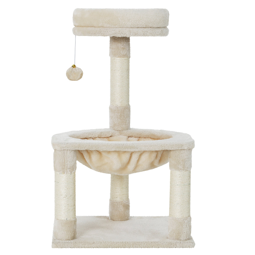 Cat Tree 69cm – 3-Level Scratching Post Tower, Condo, Toys, House & Bed