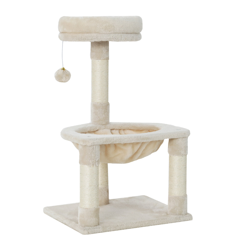 Cat Tree 69cm – 3-Level Scratching Post Tower, Condo, Toys, House & Bed
