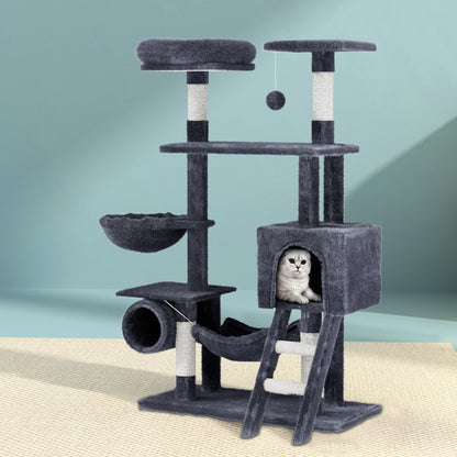 Cat Tree 144cm – Multi-Level Scratching Post, Condo, Toys & Bed