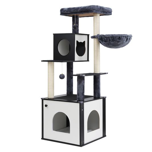 Pet Cat Tree Tower 144cm – Scratching Post, Condo, Bed & Play Centre