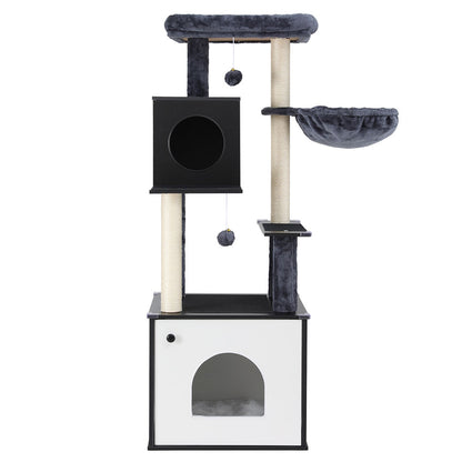 Pet Cat Tree Tower 144cm – Scratching Post, Condo, Bed & Play Centre