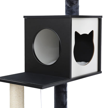 Pet Cat Tree Tower 144cm – Scratching Post, Condo, Bed & Play Centre