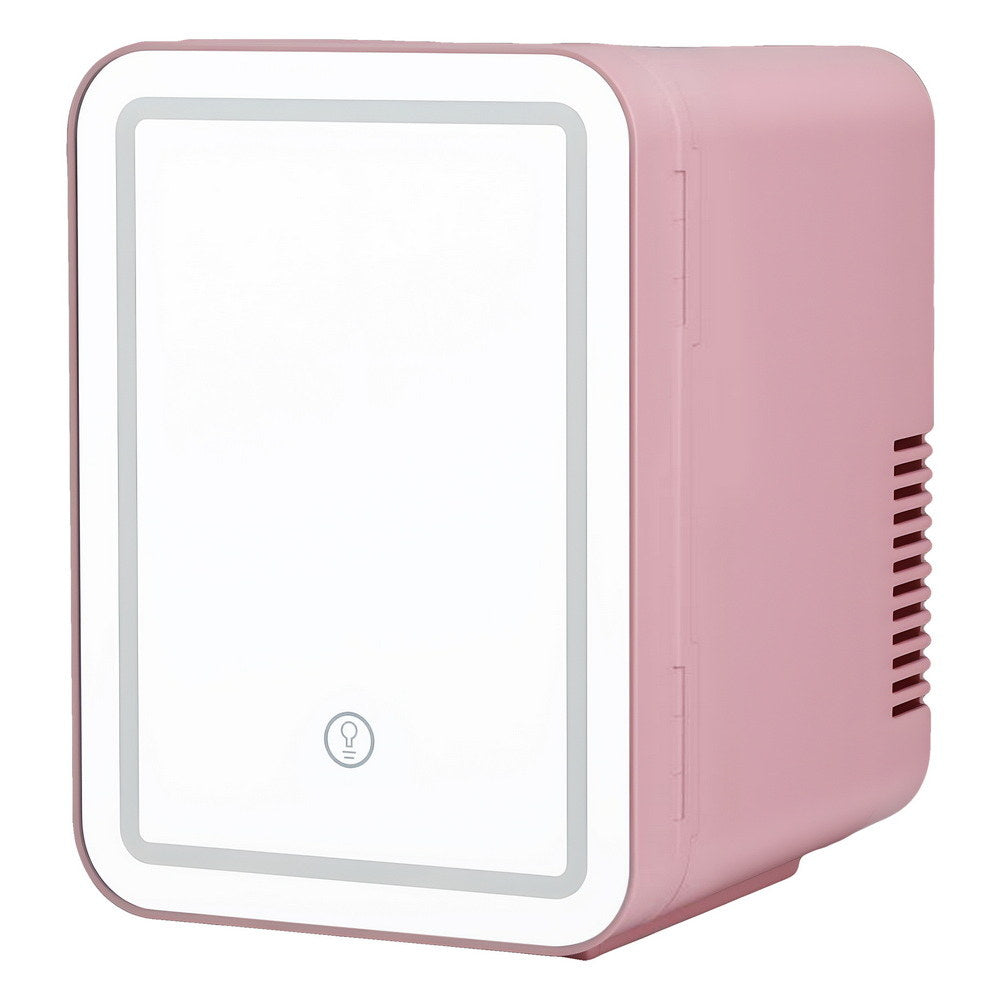4L Skincare Fridge with LED Mirror – Pink