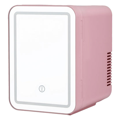 4L Skincare Fridge with LED Mirror – Pink