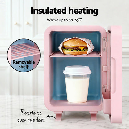 4L Skincare Fridge with LED Mirror – Pink