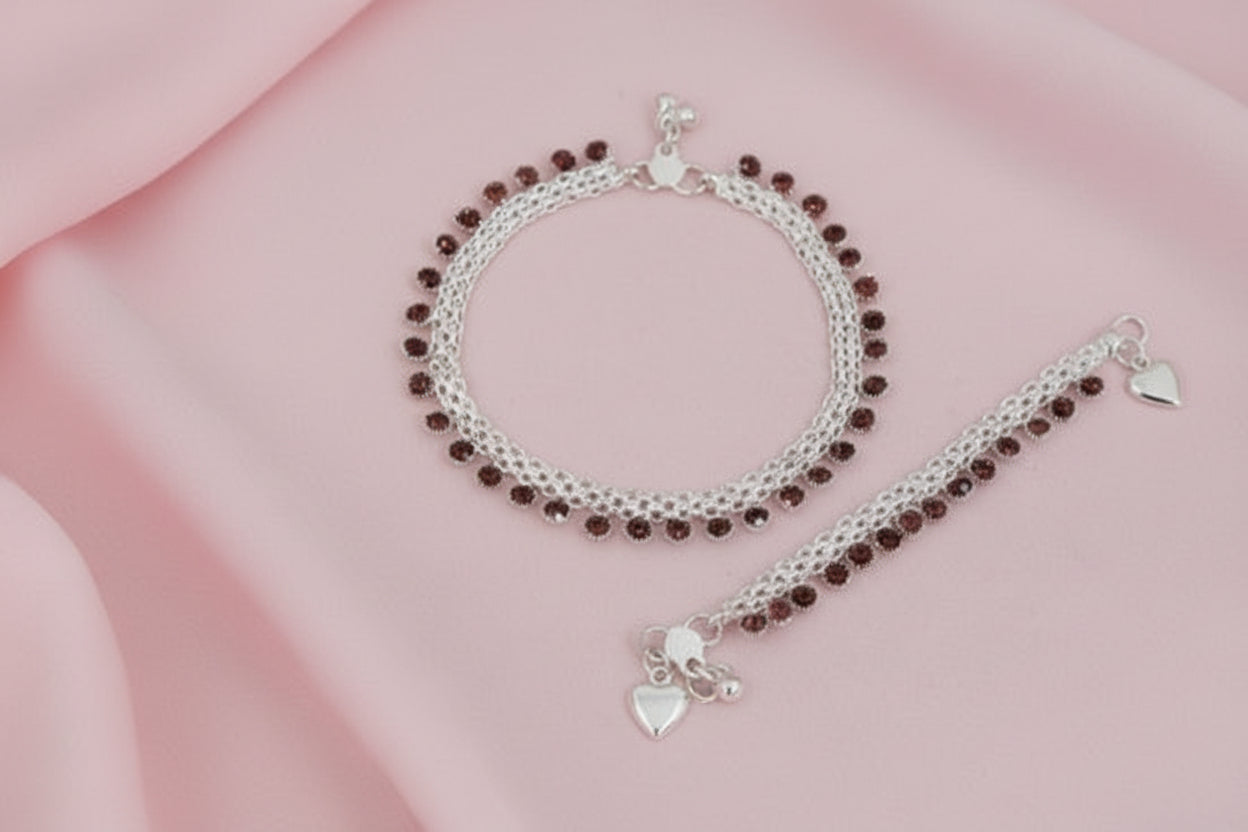 Silver Plated Layered Payal Anklets