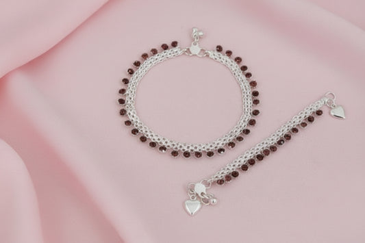 Silver Plated Layered Payal Anklets