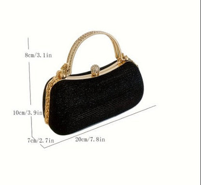 Glittering Rhinestone Women's Evening Bag, Sparkly Crossbody Chain