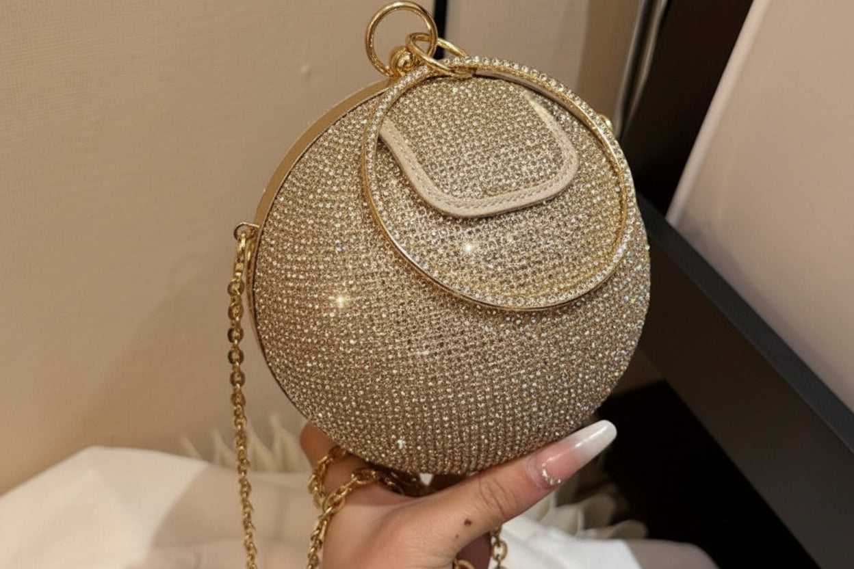 Shiny & Glitter Round Evening Bag
