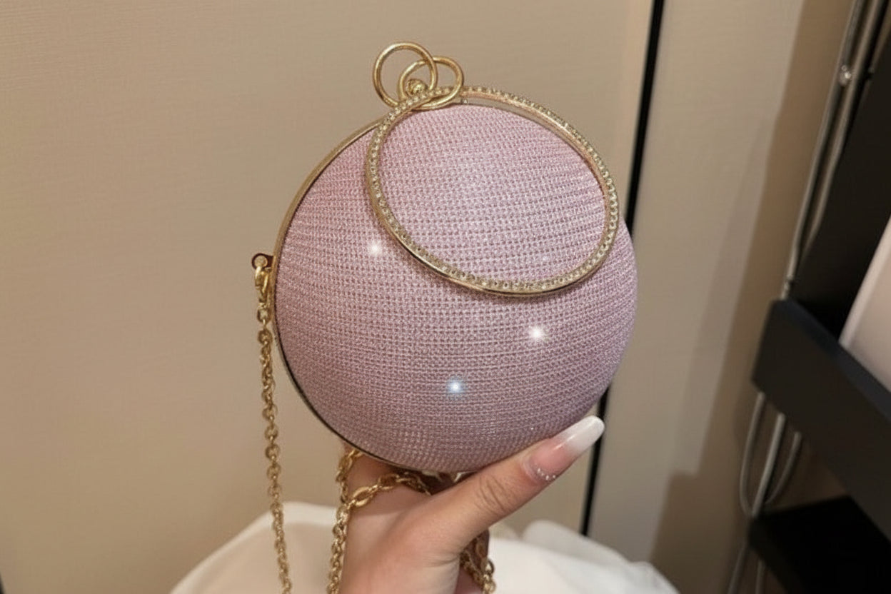 Shiny & Glitter Round Evening Bag